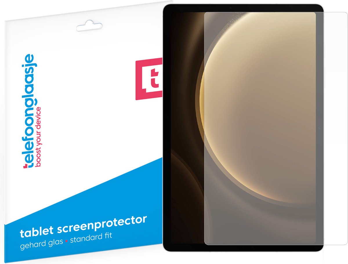 Telefoonglaasje Screenprotectors Geschikt voor Samsung Galaxy Tab S9 FE+ - Case Friendly - Gehard Glas Screenprotector Geschikt voor Samsung Galaxy Tab S9 FE+ - Beschermglas