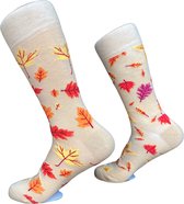 onfeet - sokken - missmatch - herfst - eiken - beuken - bladeren