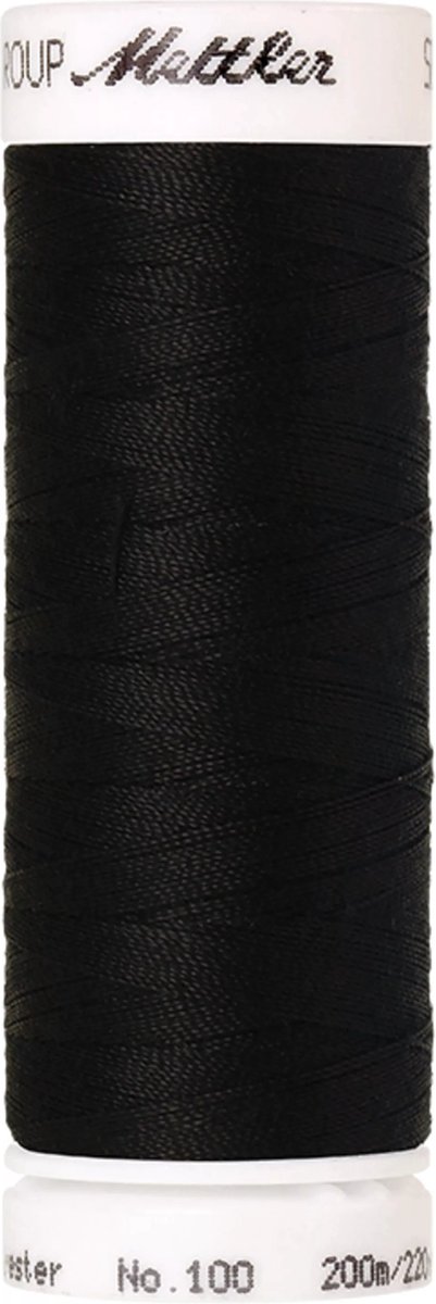 Amann Mettler Seralon Naaigaren – Black (4000) – 200 m – No. 100 – 100% Polyester – Per Stuk