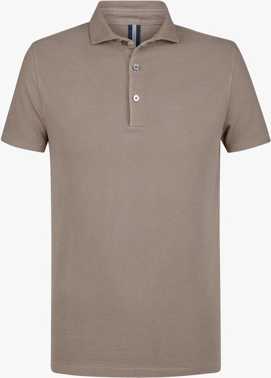 Profuomo slim fit heren polo - taupe - Maat: S