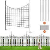 set van 5 decoratief tuinhek 75x93cm metalen hekwerk van koolstofstaal insteekhek 6,38cm spiesafstand hondenhek gaashekwerk bedhek metalen hekwerkelementen inclusief bevestigingsmateriaal