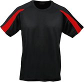 Just Cool Vegan Unisex T-shirt 'Contrast' met korte mouwen Black/Red - L