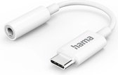 Hama USB-C Aux-adapter - 10cm - 3,5 mm Jack aansluiting - USB-C naar Aux - geschikt voor 3 en 4 polige jack aparaten - Wit