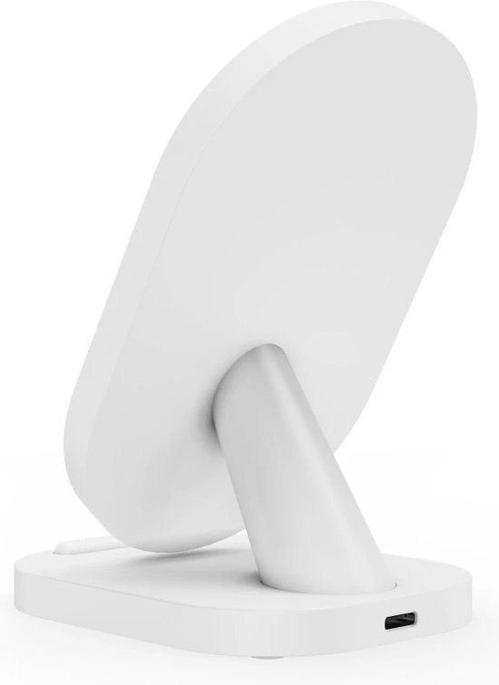 Chargeur sans fil Hama 10W - Chargement sans fil - Convient aux Smartphones dotés de la technologie Qi - Chargement sans fil - Chargement portrait et paysage - Fonction de Sécurité et LED- Incl. Câble USB-C - Wit