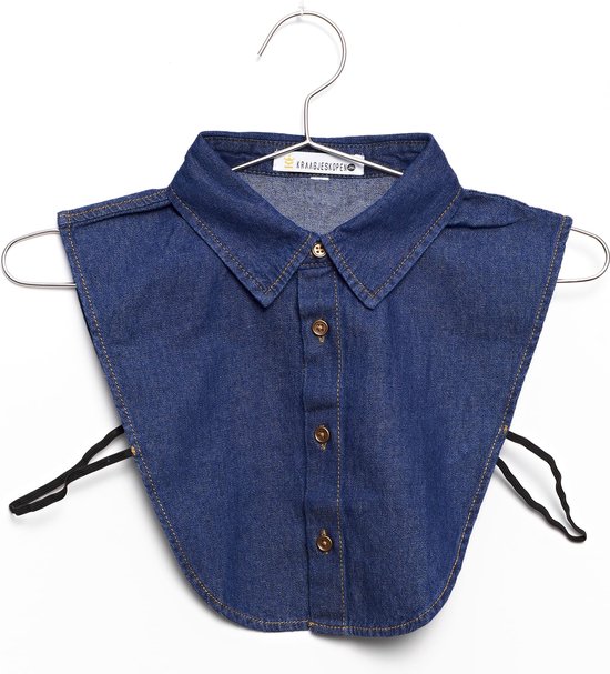 Lajetti - Los Kraagje Denim Donkerblauw Puntkraag - Blouse Kraagje Dames