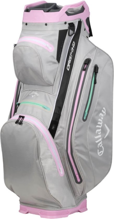 Foto: Callaway org 14 hd waterproof cartbag 2024 grijs roze