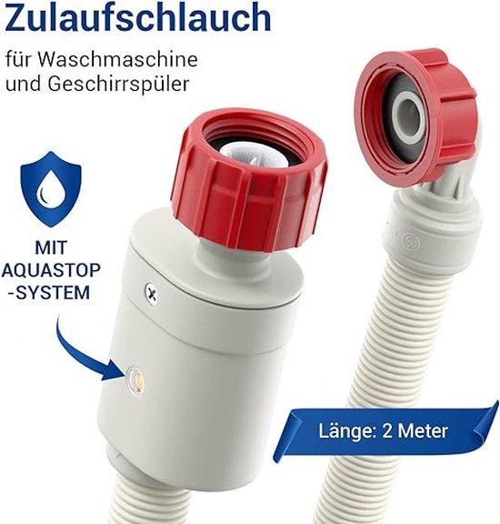 Fixem® 1.5M Verlengslang Set Voor Wasmachine En Vaatwasser Toevoerslang Afvoerslang Verlengset Inclusief Afvoerverbindingsstuk 19mm X 21mm Slangklemmen 587371567