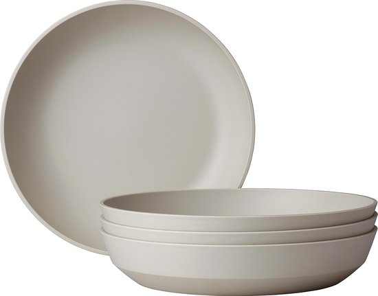 Assiette creuse Mepal Silueta – 4 pièces – Assiettes plates – Blanc nordique