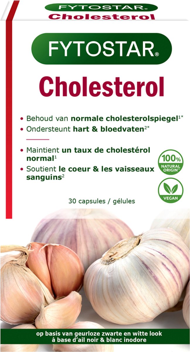 Goedkoopste Fytostar Cholesterol - Supplement - Geurloze zwarte look extract – Clean label - Vegan - 30 capsules