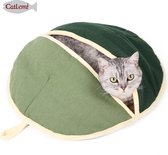 kattenmand - Katten mand - Kattenbed - Kattenhuis - Gezellige Grottenbed voor Katten - 55 x 50 cm - Groen