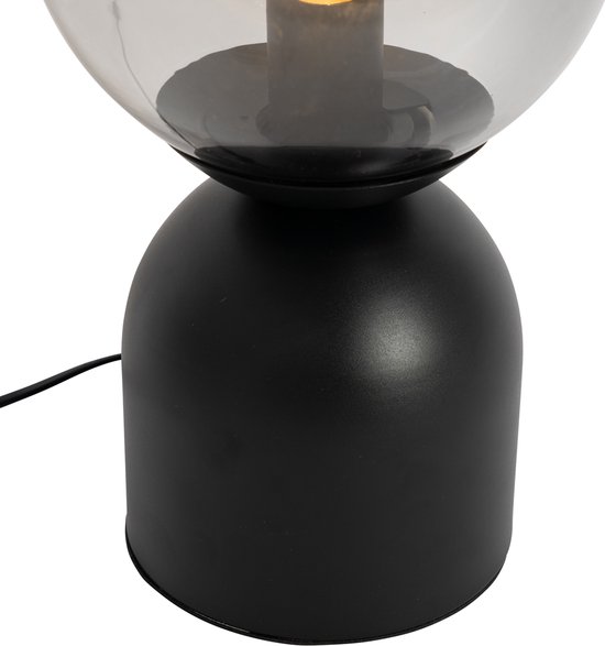 QAZQA tendance pallon - Lampe de table Hotel chic - 1 lumière - H 35 cm - Zwart - Salon | Chambre à coucher | Cuisine