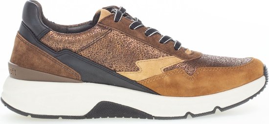 Gabor rollingsoft sensitive 76.898.44 - dames rollende wandelsneaker - bruin - maat 38.5 (EU) 5.5 (UK)