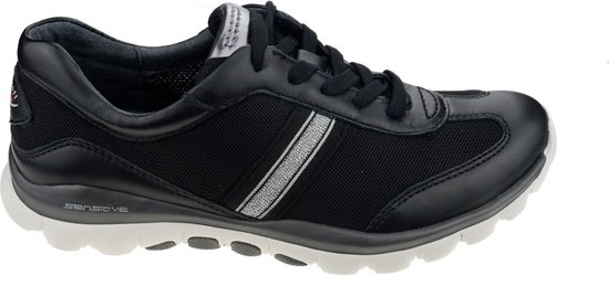 Gabor rollingsoft sensitive 56.966.67 - dames rollende wandelsneaker - zwart - maat 42 (EU) 8 (UK)