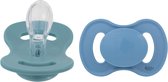 Lullaby Fopspeen Symmetrical Silicone Size 2 Ocean Teal & Dove Blue 2-Pack