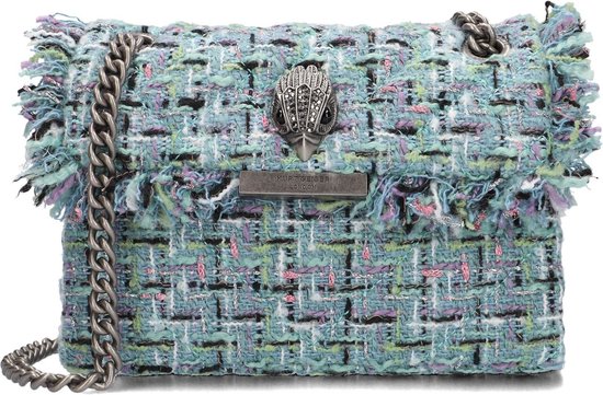 Kurt Geiger London Tweed Mini Kensington Handtassen Dames - Blauw - Maat ONESIZE