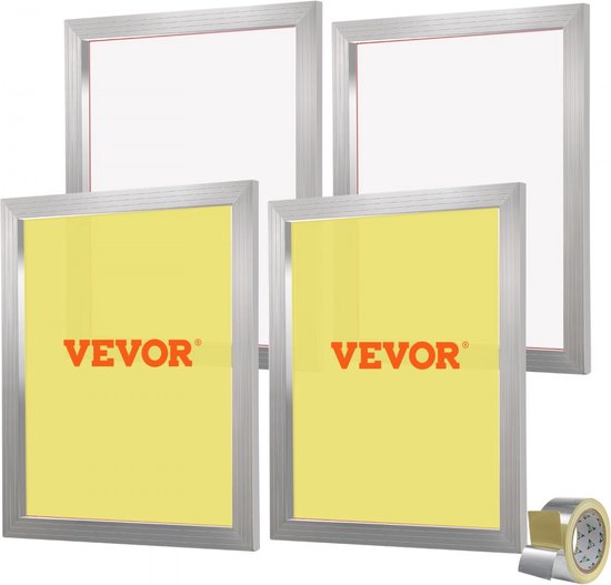 Foto: 4 delige aluminium schermframe zeefdrukpers 20 x24 zeefdrukmachine accessoires 355 mesh zuurbestendig en niet vervormbaar voor kussensloop stof papier kopieerpapier enz 