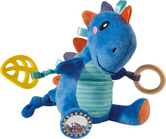 SES - Tiny Talents - Tex - Sensory T-rex - stimuleert zintuigen - lekker zacht - dinosaurus knuffel - baby speelgoed - Dinosaurus Speelgoed van SES — afbeelding 2