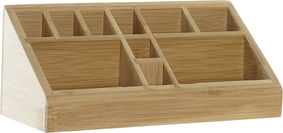 Items Pennenbakje - of make-up organizer - bamboe hout - 23 x 9 x 9.5 cm - opbergers