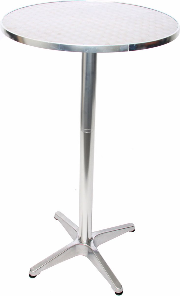 MCW Set van 10 aluminium bartafels, in hoogte verstelbaar 70/110cm Ø=60cm ~ opvouwbaar