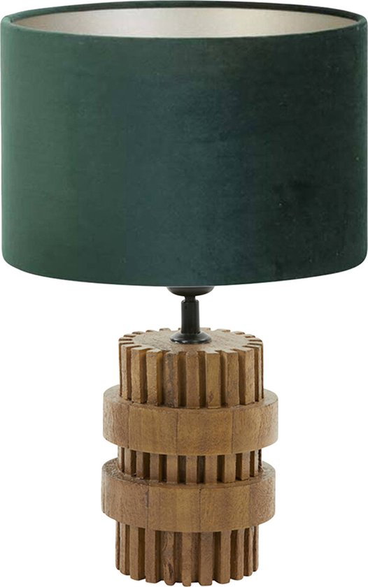 Light and Living tafellamp - groen - hout - SS102223