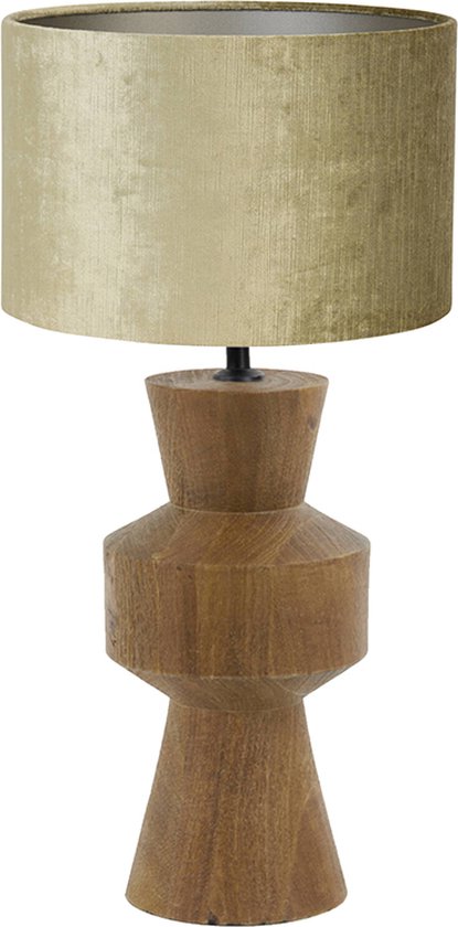 Light and Living tafellamp - goud - hout - SS10298