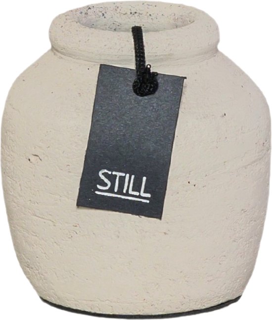 STILL - Petits Vases - Faïence - Beige - Set de 2 pièces - 9x9 cm
