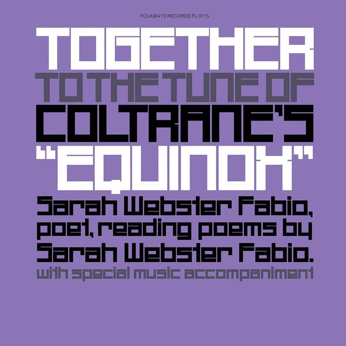 Sarah Webster Fabio - Together To The Tune Of Coltrane's "Equinox" (LP)