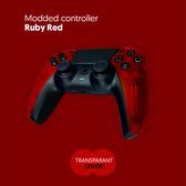 Manette Playstation 5 - Ruby Red Modded Front & Backshell - Modded Dualsense - Convient pour Playstation 5 et PC