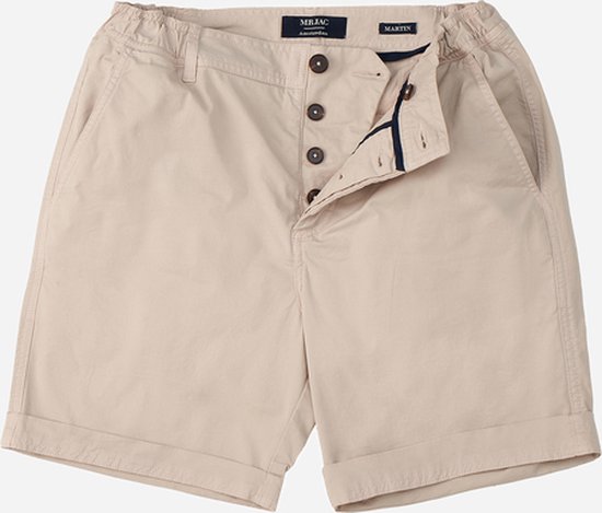 Mr Jac - Slim Fit - Heren - Korte Broek - Shorts - Garment Dyed - Pima Cotton - Creme - Maat L