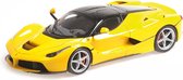 De 1:18 Diecast Modelauto van de Ferrari LaFerrari in het geel. De fabrikant van het schaalmodel is BBR Models. Dit model is alleen online beschikbaar.