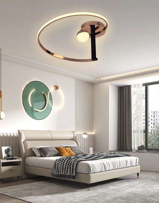 Luxe Plafondlamp - Goud Chroom - Plafonnière - Ø50cm - Smartlamp - LED - Met Afstandsbediening en App - Warm Wit Licht - Slaapkamer - Eetkamer - Keuken - Badkamer - Woonkamer