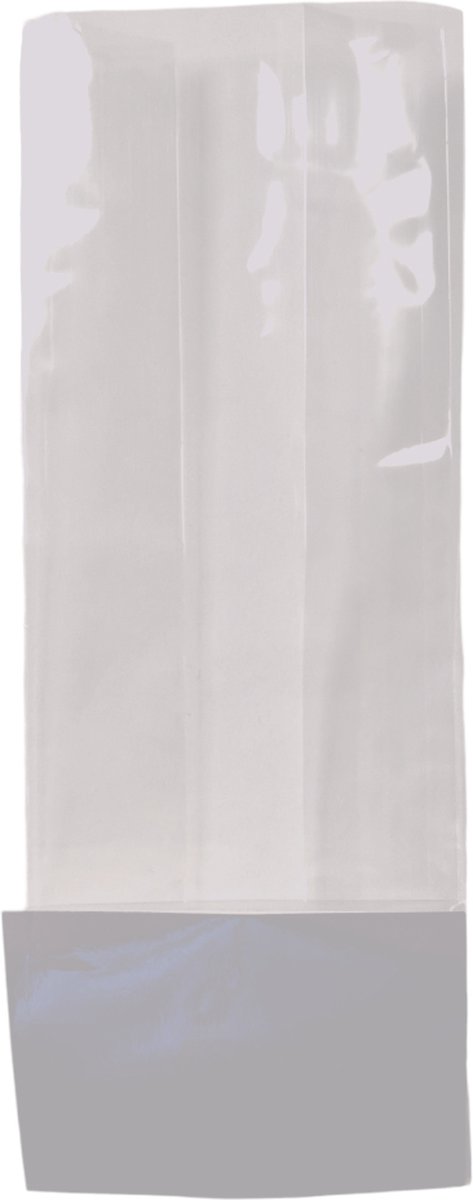 Goedkoopste Blokbodemzakken 7x5x18.5 cm met Zilveren Papieren Kaart (100 stuks
