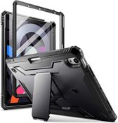 Hoes met Ingebouwde Screen Protector Geschikt voor Apple iPad Air (2020/2022) | Full Protect Cover met Standaard | Beschermhoes Tegen Vallen | Extreme Bescherming | Zwart
