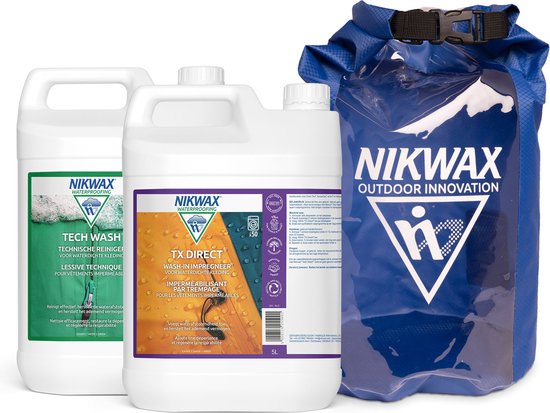 Nikwax Twin Tech Wash 5L & TX.Direct 5L - 2-Pack + Extra Dry Bag 10L