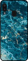Smartphonica Telefoonhoesje voor Samsung Galaxy A20E met marmer opdruk - TPU backcover case marble design - Blauw / Back Cover geschikt voor Samsung Galaxy A20e