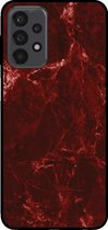 Smartphonica Telefoonhoesje voor Samsung Galaxy A23 5G met marmer opdruk - TPU backcover case marble design - Rood / Back Cover geschikt voor Samsung Galaxy A23 5G