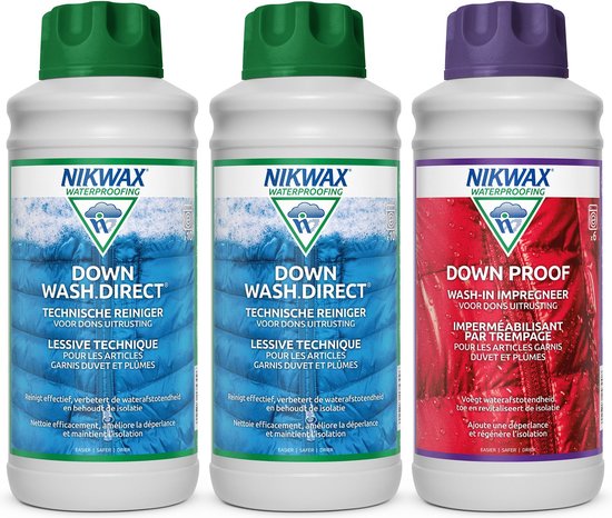 Nikwax "Voordeelpakket" 2 x Down Wash 1L & 1x Down Proof 1L - 3-Pack