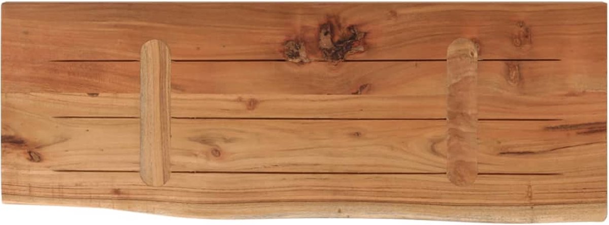 vidaXL Wandschap - rechthoekig - natuurlijke - rand - 70x30x3,8 - cm - acaciahout Naturel