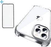 Iphone 13 Pro Hoesje met Screenprotector - Shockproof Case - Siliconen - Transparant