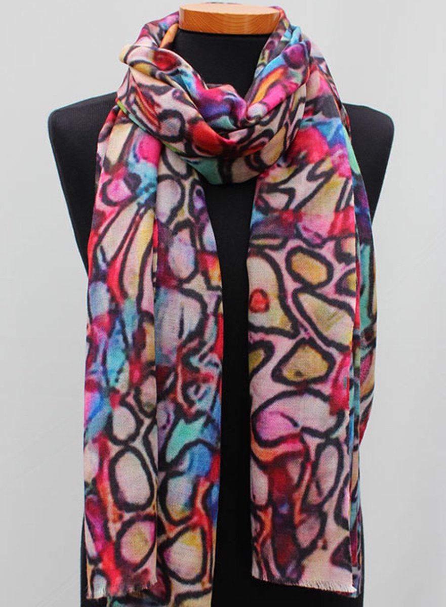 Cashmere sjaal Kleurmix - Luxe sjaal - 75 x 200 cm