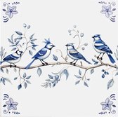 Delfts blauw tegeltje vogels op tak design