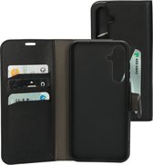 Mobiparts hoesje geschikt voor Samsung Galaxy S23 FE - Wallet/Boekhoesje - Eco Leer - Magneet Sluiting - Opberg vakken - Zwart