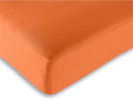 Hoeslaken Oranje 200 x 200 cm / 100% katoen / 57 draden/cm² "King size