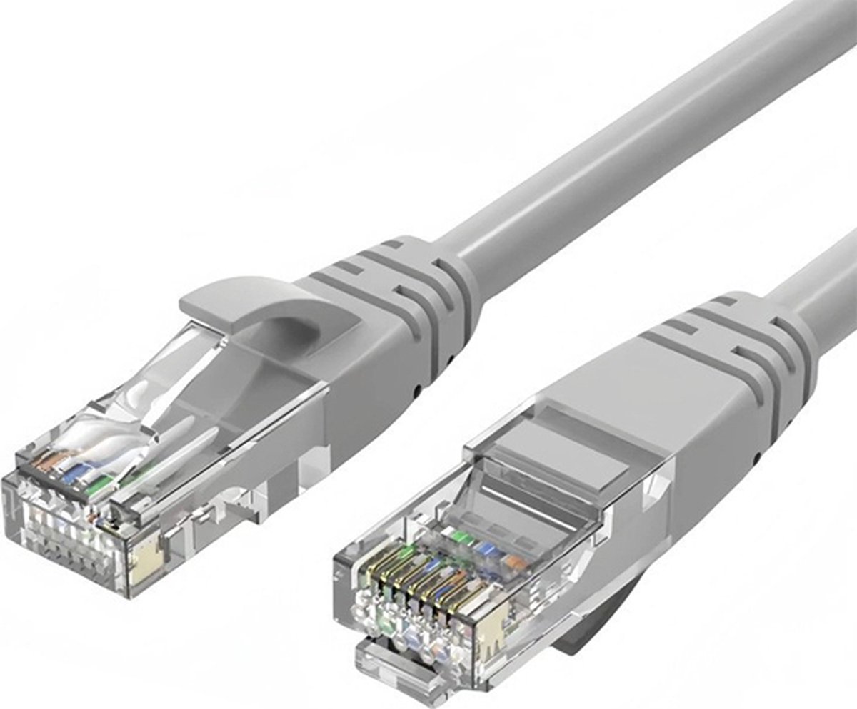 Internetkabel - 3 meter - CAT6 - Netwerkkabel (1000Mbps) - Grijs - UTP kabel - RJ45 - UTP kabel