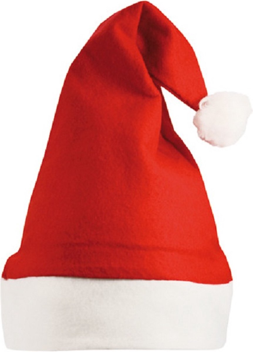Eizook 10 Kerstmutsen - one size fits all - ROOD - WIT