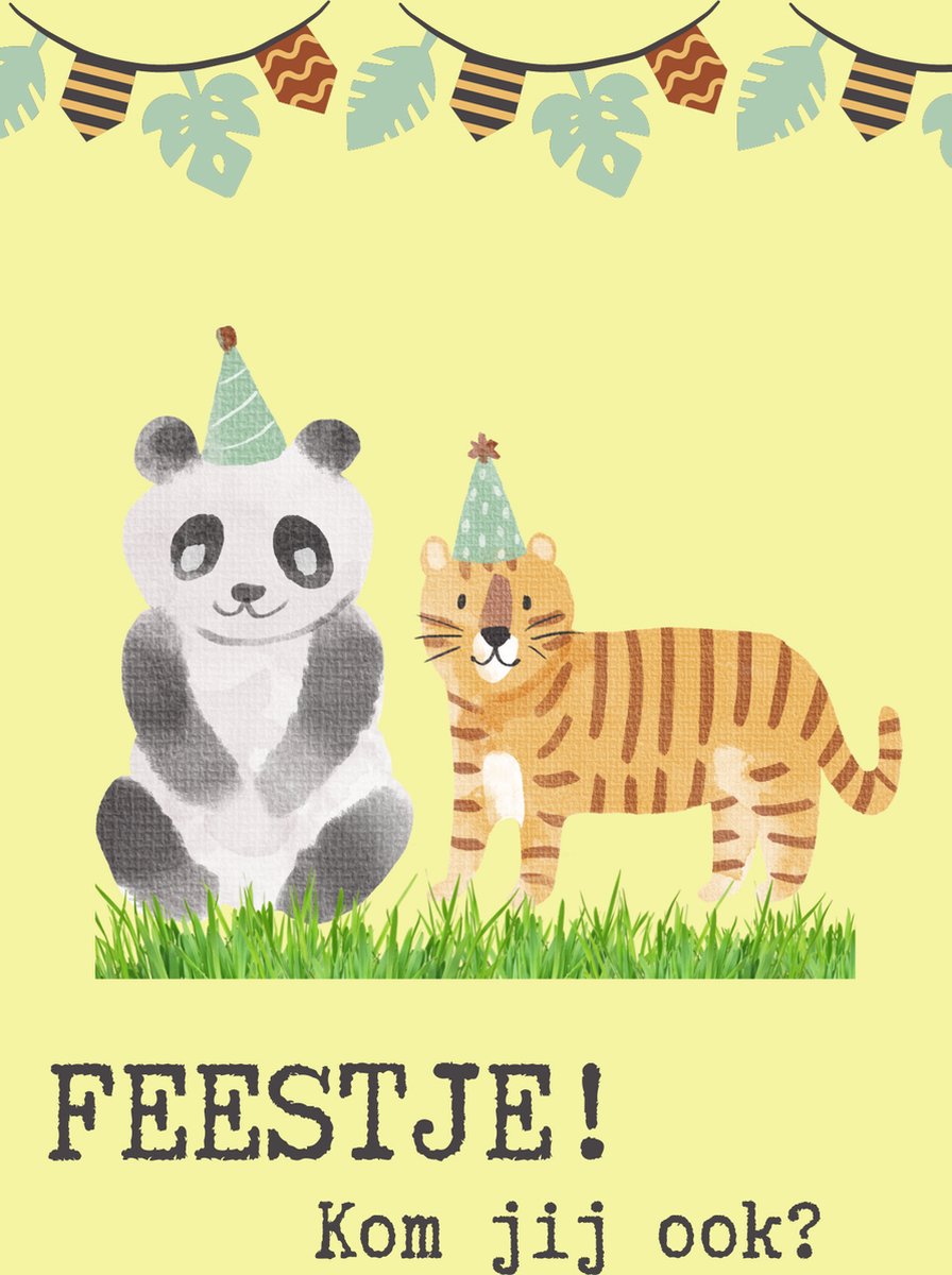 Lise Schrijft | Uitnodiging Kinderfeestje | Duurzaam | Jongen | Meisje | 15 ECO-kaarten | Dieren | Panda | met leuke duurzame sluitstickers | incl. ECO-kraft enveloppen | FSC Mix credit, EU Ecolabel, ECF gecertificeerd