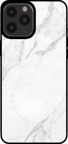 Smartphonica Telefoonhoesje voor iPhone 12 Pro Max met marmer opdruk - TPU backcover case marble design - Wit / Back Cover geschikt voor Apple iPhone 12 Pro Max
