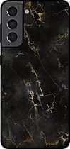 Smartphonica Telefoonhoesje voor Samsung Galaxy S22 Plus met marmer opdruk - TPU backcover case marble design - Zwart / Back Cover geschikt voor Samsung Galaxy S22 Plus