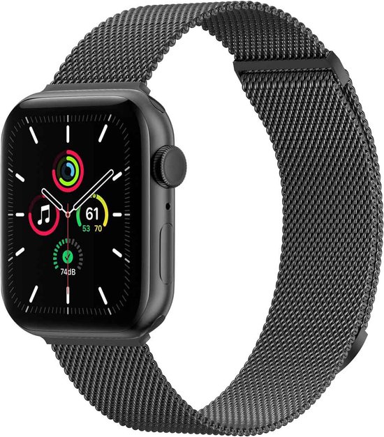 iMoshion Bandje Geschikt voor Apple Watch Bandje Series 1 / 2 / 3 / 4 / 5 / 6 / 7 / 8 / 9 / SE - 38 / 40 / 41 mm Maat S - iMoshion Milanees magnetische band - Zwart