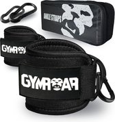 Gymroar Ankle Strap Fitness - Enkelband Fitness - Ankle Cuff Strap - Incl. Opberghoes & 2x Clips - Zwart